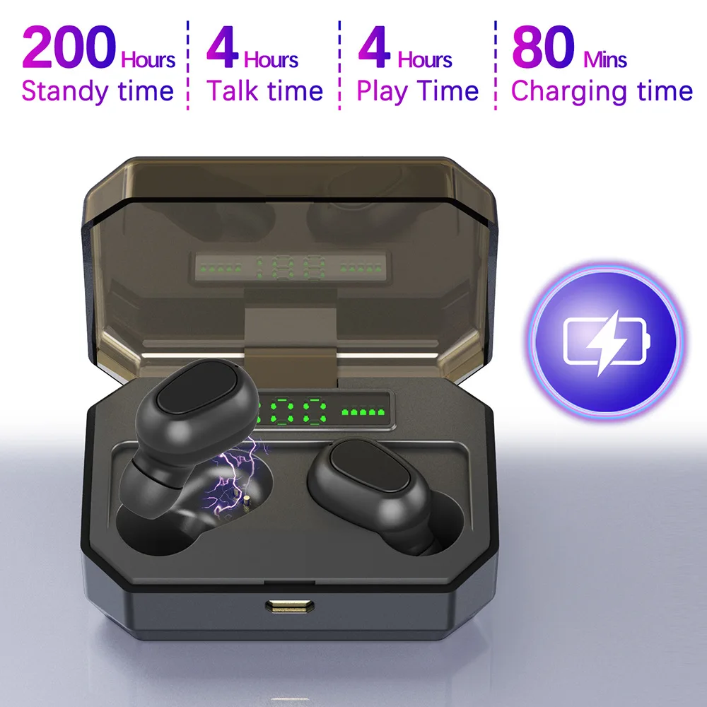 

L25 tws Bluetooth Headset 5.0 Earphones Wireless Earbuds Headphones HiFi Sounds Stereo Sports Earpiece Gaming LED Display