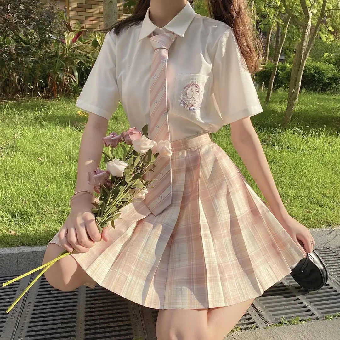 

Women Pink Purple Goth Pleated Plaid Skirt Glir High Waist Mini Sexy Skirts Japanese School Harajuku Cosplay Anime Sailor Suit