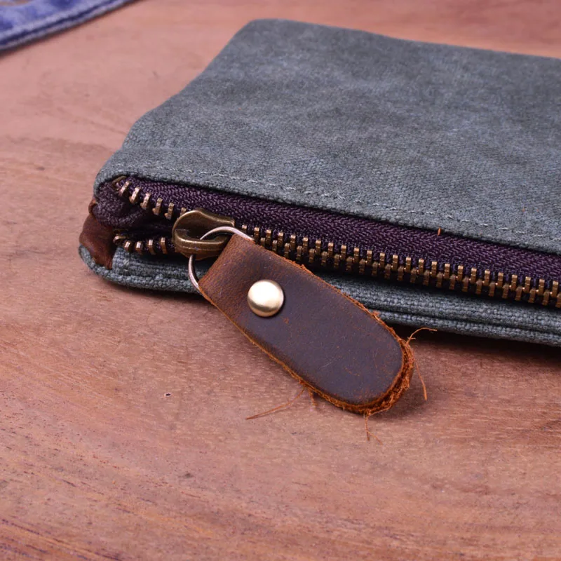 AETOO холщовый кошелек короткий ручной работы водонепроницаемый Мужская Сумка
