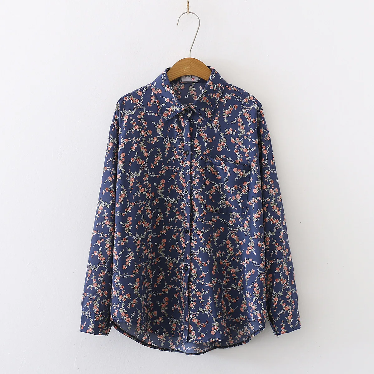 

2020 Spring Autumn New Women Long Sleeve Floral Print Fashion Chiffon Blouses Shirts Casual Loose Tops Shirts Blusas