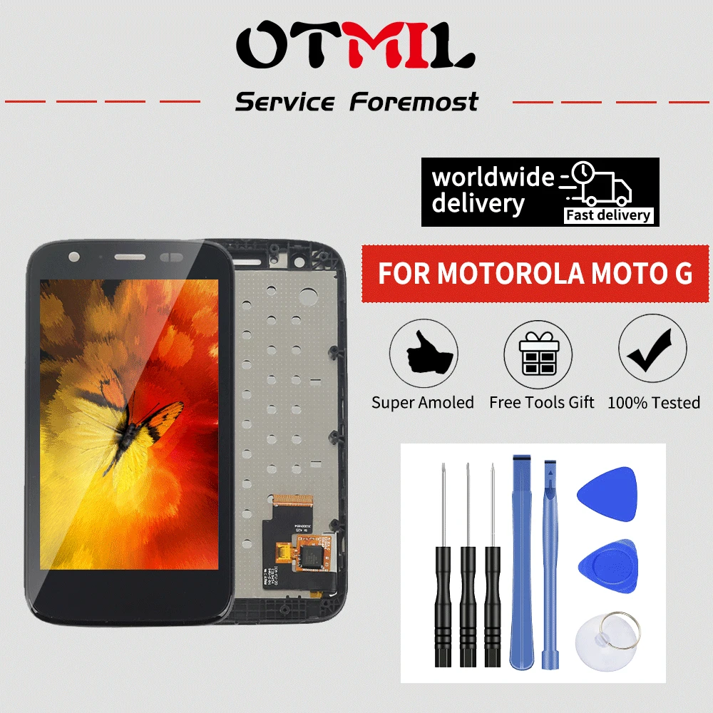 4 5 &quotдля Motorola Moto G ЖК дисплей сенсорный экран с рамкой дигитайзер для G1 XT1032 XT1033