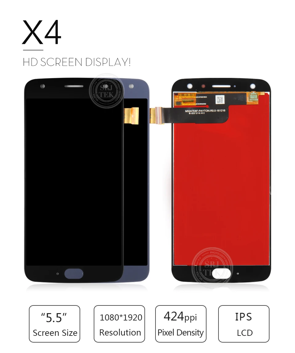 SRJTEK для Motorola Moto X4 ЖК-дисплей дигитайзер сенсор стеклянная панель Сенсорный экран Замена объектива XT1900-5/7 XT1900-1 XT1900-2