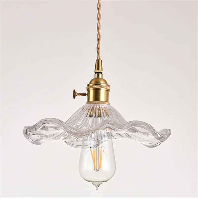Креативный прозрачный стеклянный подвесной светильник в виде лепестков