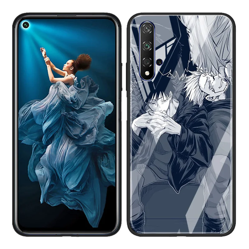 hot anime jujutsu kaisen for huawei honor 30 20 10 9x 8x lite pro plus tempered glass shell phone case cover free global shipping