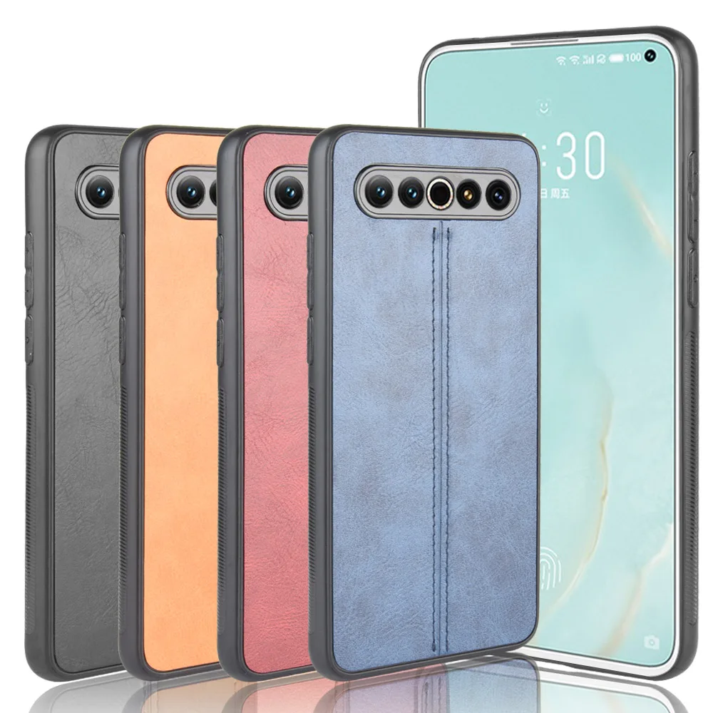 Для Meizu 17 чехол Pro жесткая задняя крышка для телефона из телячьей кожи с мягким