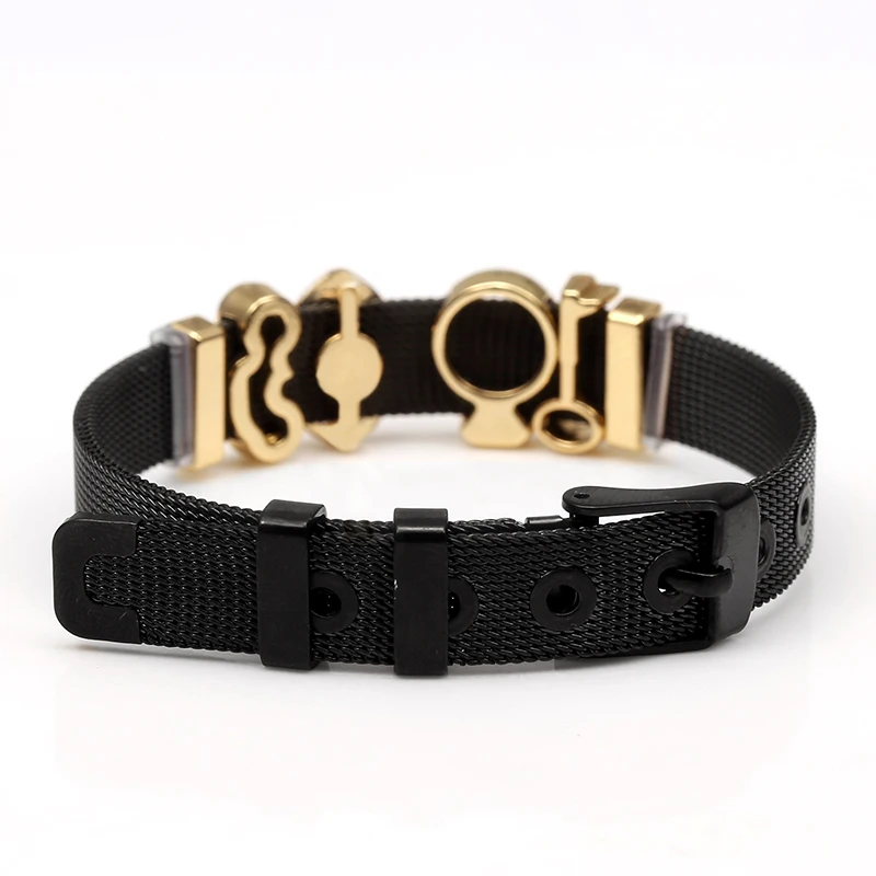 10 мм черные сетчатые часы из нержавеющей стали браслеты для пояса женщин мужчин