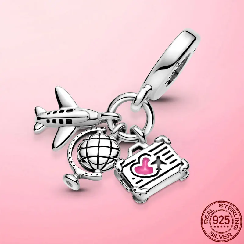 

925 Sterling Silver Family Tree Star Moon Beads Heart Hamsa Fatima Hand Charm fit Original Pandora bracelet Silver 925 Jewelry