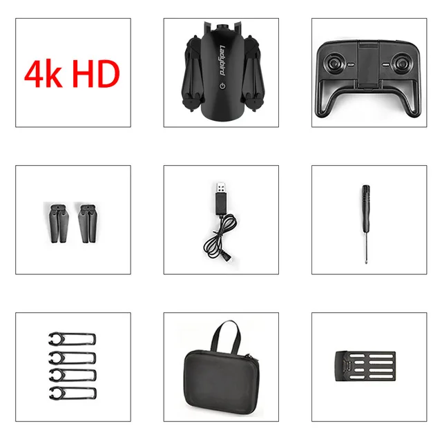 4K black 1 battery Складной мини Радиоуправляемый квадрокоптер R8 4k селфи Дрон HD Двойная камера FPV Божья коровка удержание высоты оптический поток Радиоуправляемый Дрон вертолет - Цвет: 4K black 1 battery