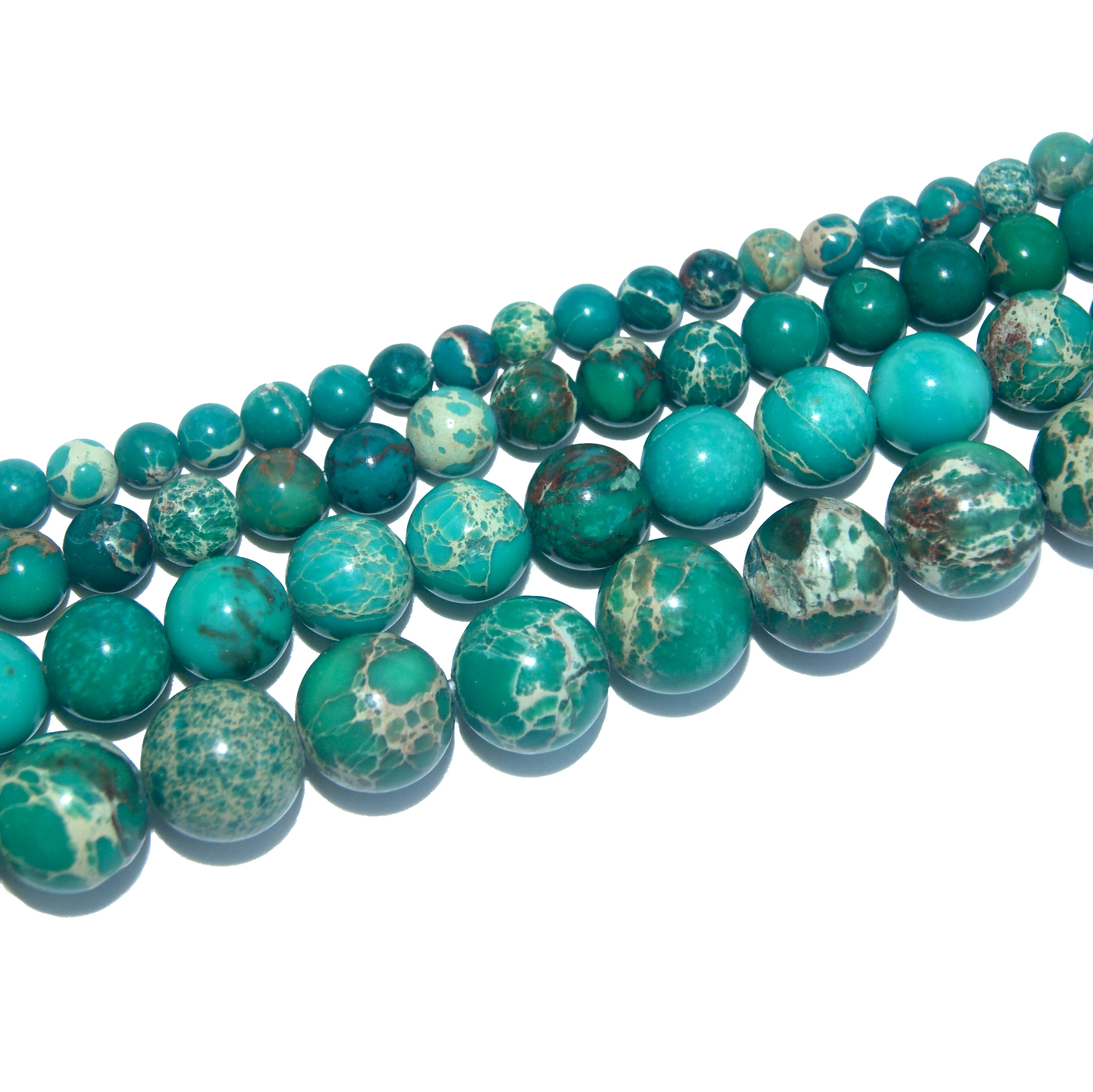 Натуральный камень зеленый морской осадок бирюза Императорский Ясперс Круглые