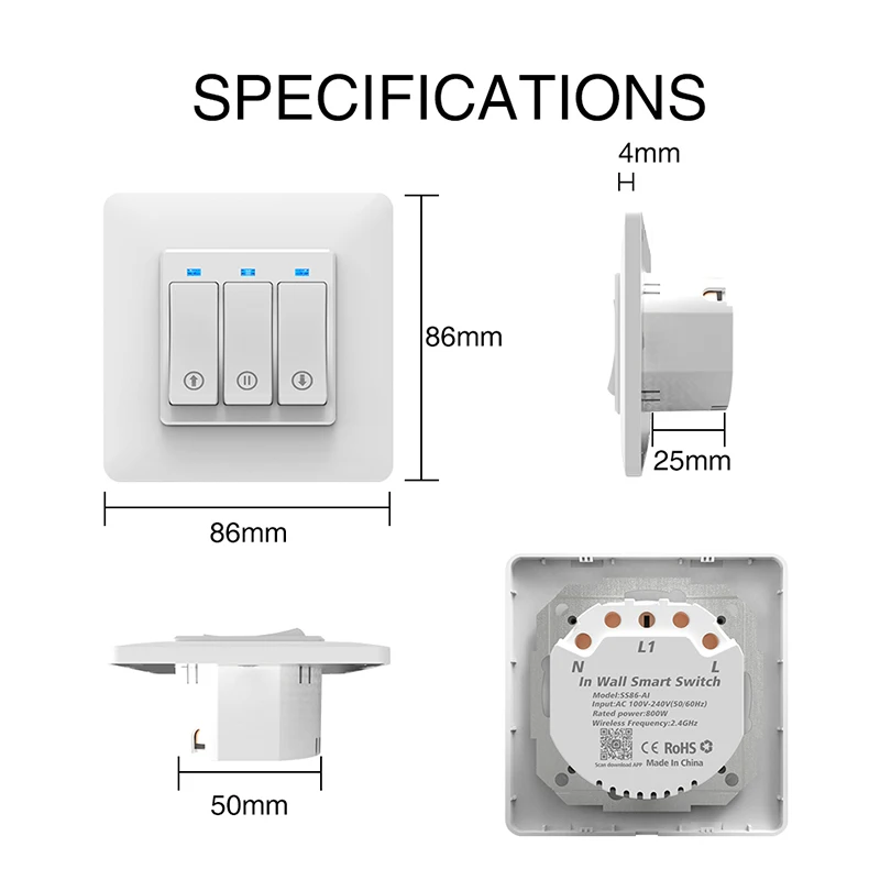 Смарт кнопка для штор и роликовых жалюзи с поддержкой Wi Fi|Автоматическая система