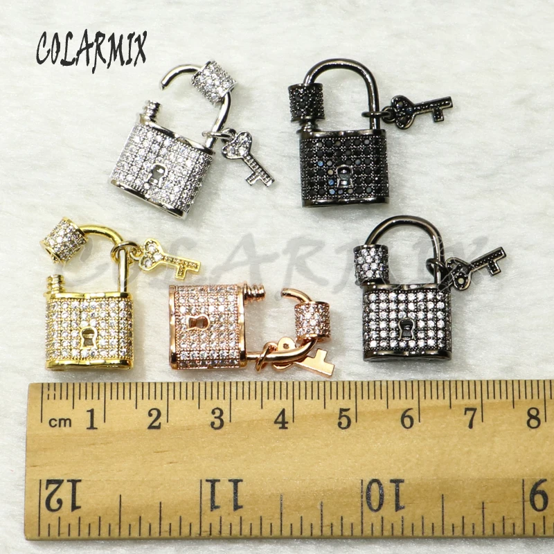 

5pcs Lock pendants jewelry accessories Lock shape screw clasp buckle for necklace 50716