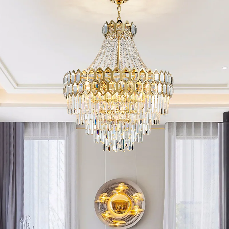 売る 壁照明,新しい金色のロフト,スパイラル階段,ヴィラ,リビングルーム用の軽量クリスタルランプ