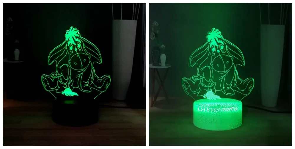 Дропшиппинг милый ИА RGB многоцветный 3D оптическая лампа Пух медведь светодиодный ночной Светильник для сна Детский праздник день рождения Рождественский подарок