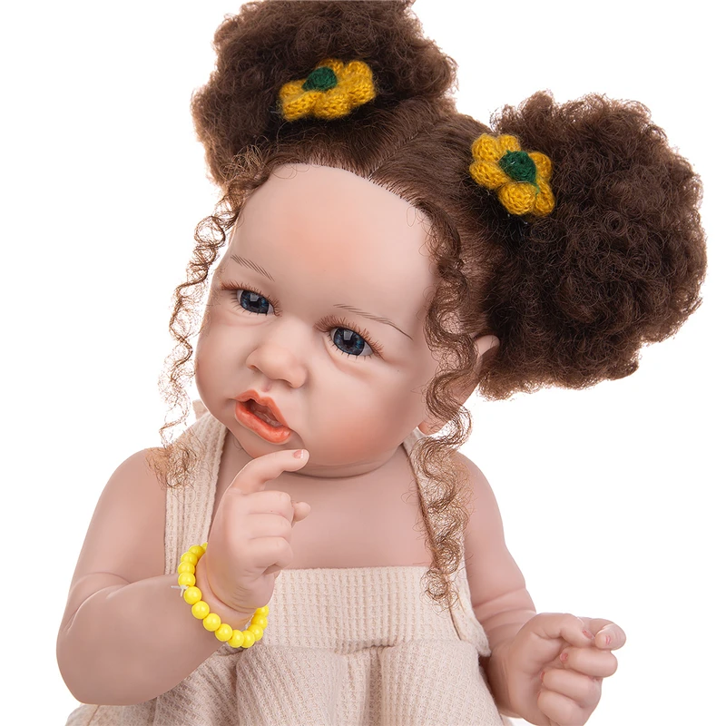 

55cm Reborn Baby Doll Soft Silicone Body Newborn Playmate Soothing Kids Toys Simulation Girl Doll Christmas Birthday Gift