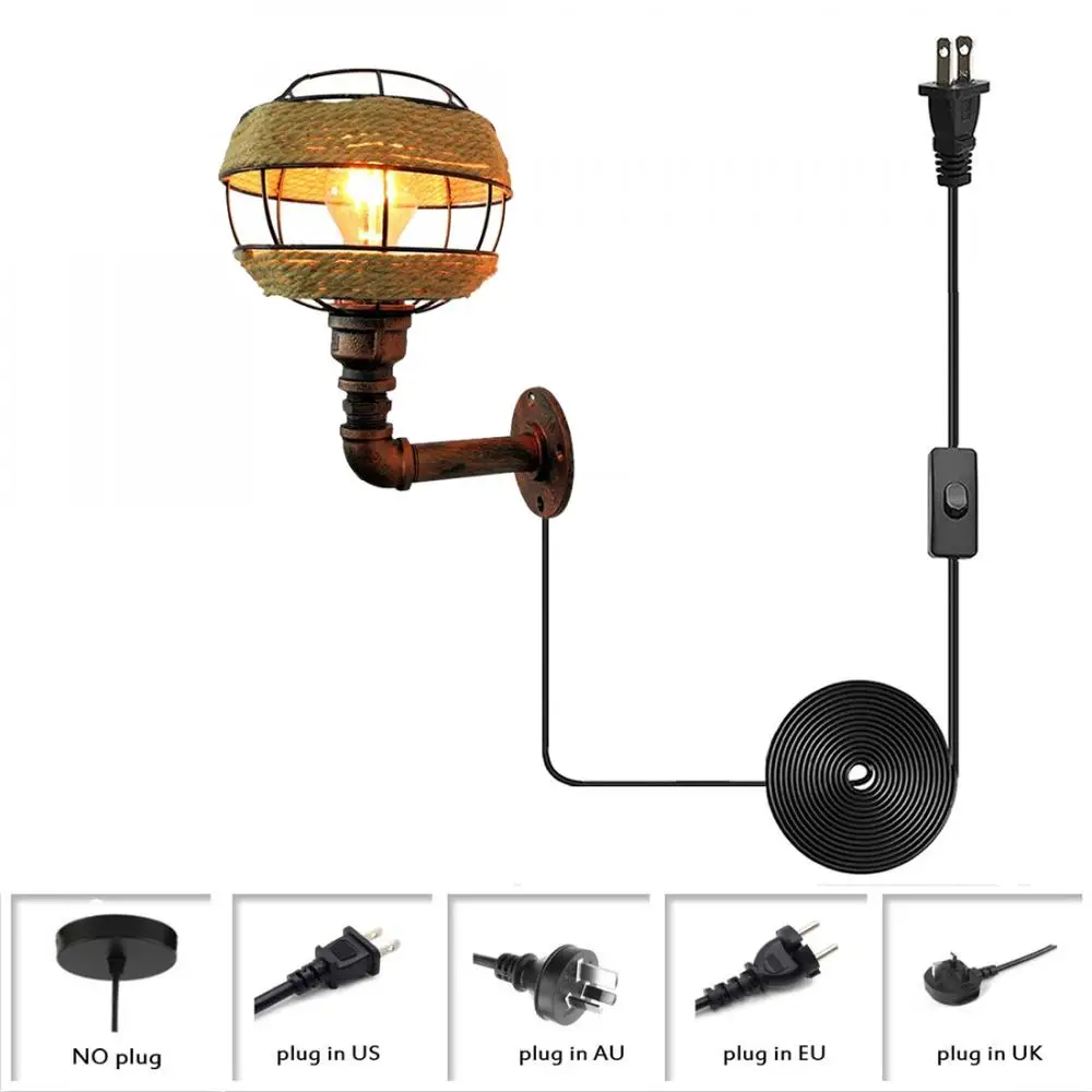 Настенный светильник промышленного типа настенный для водопроводной трубы