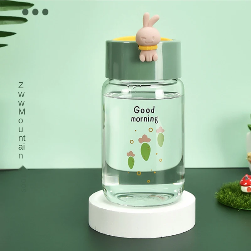 

340ml Simple Glass Bottle New Style Cute Water Cup Portable Pretty Creative Mug With Rope For Girlfirends On Promotion