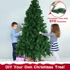 6ft искусственная Рождественская елка oval с металлической подставкой для Офис Гостиная Рождество для отдыха и вечеринок рождественские украшения