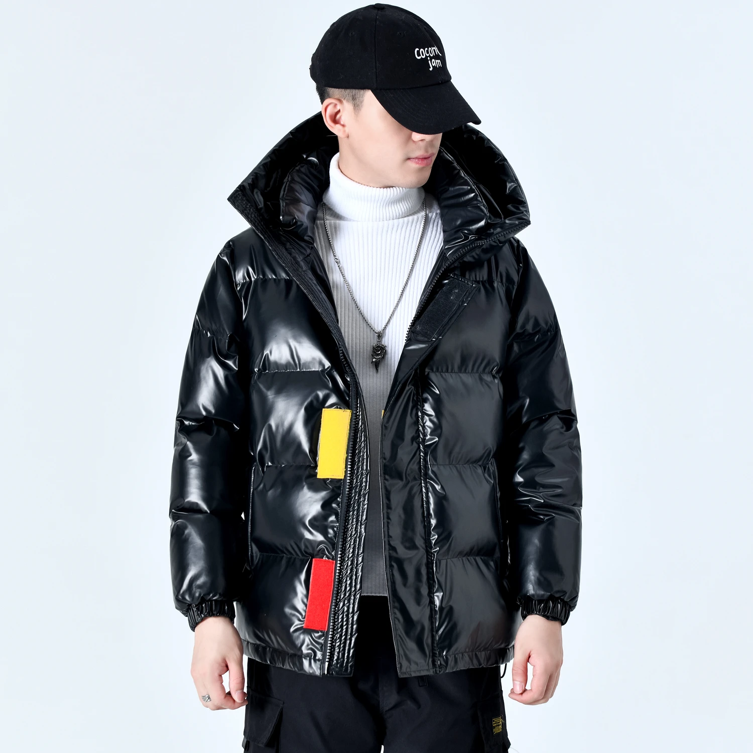 Winter Men's Jackets Cotton Padded Coats Men Metallic Shiny Warm Thick Parkas Down Hooded Coats Casual Outdwear Thermal Jackets