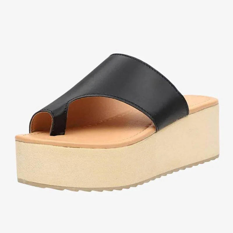 

BRKWLYZ 2021 New Summer Women's Plus Size Sandals and Slippers Leather One-word Drag Soft Bottom Breathable Slippers Light