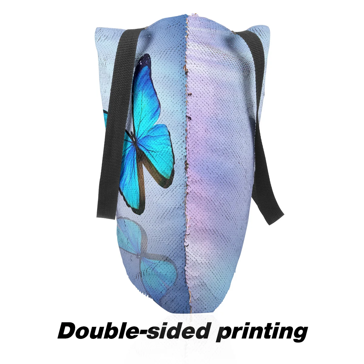 Сумка на плечо с изображением животных и синей бабочки женские сумки одно