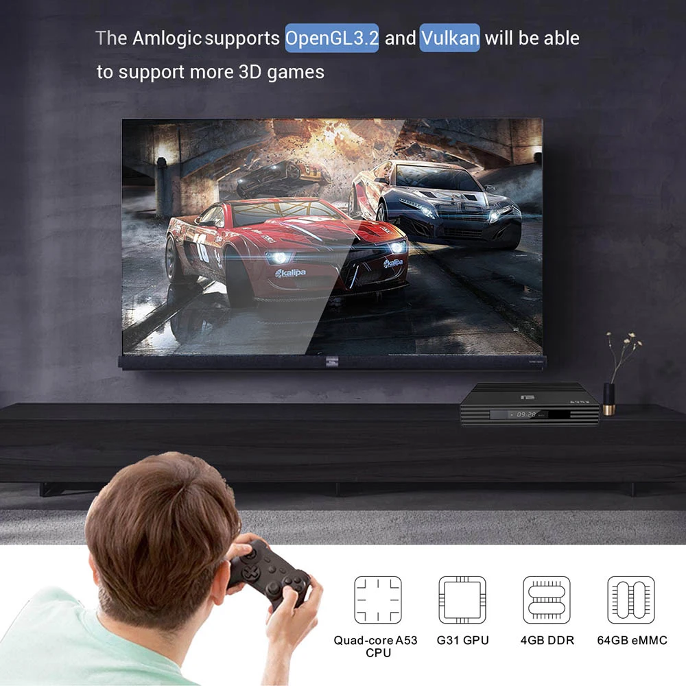 ТВ приставка A95X F2 Android 9 0 Amlogic S905X2 4 + 64 ГБ два Wi Fi USB3.0 1080P H.265 4K 60 кадров/с|ТВ-приставки