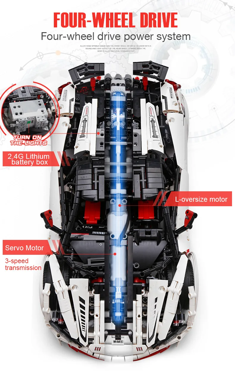Yeshin 20087 DHL Technic автомобиль совместим с MOC-16915 супер комплект гоночных автомобилей детские строительные блоки кирпичи приложение игрушечные машинки RC