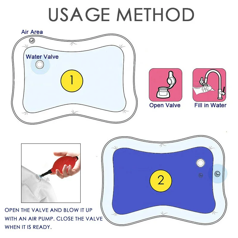 Colchoneta de agua para beb&eacute;, colchoneta inflable con estampado de animales del mundo submarino, colchoneta de juego de agua para ni&ntilde;os peque&ntilde;os, juguetes educativos para el Desarrollo-5