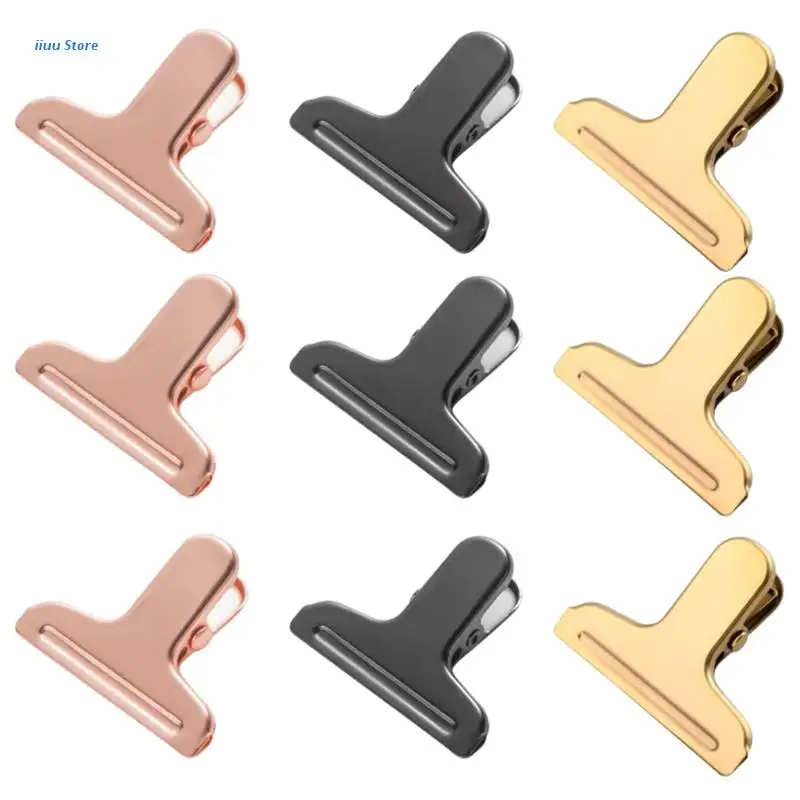 

9 Pack Chip Bag Clips Food Clips Heavy Duty Stainless Steel File Clips Clamps for Kitchen Home Office