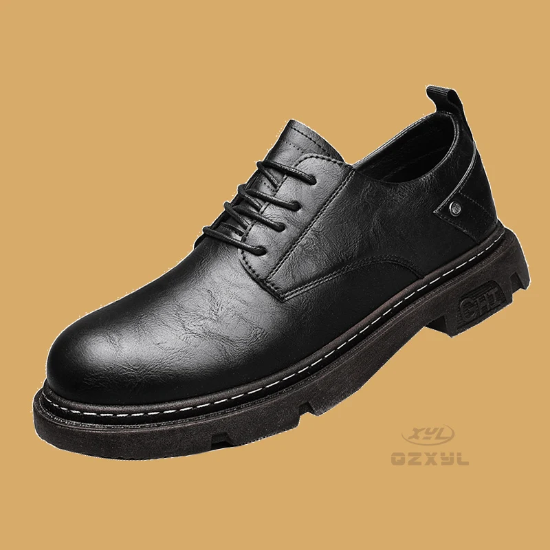 

Низкие ботинки-мартинсы QZXYL для мужчин, кожаная обувь для инструментов, ретро британские повседневные ботинки, мужская обувь, женские ботил...