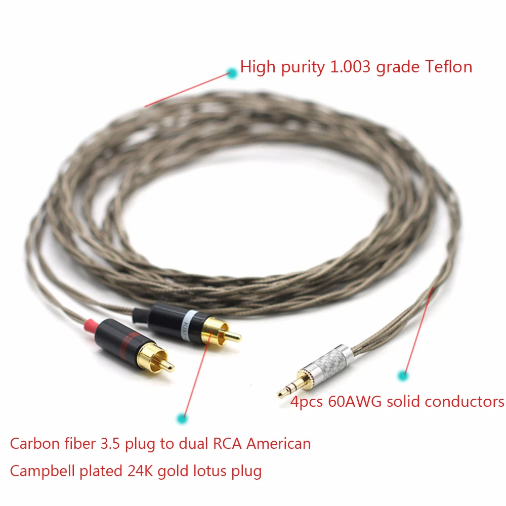 

Audiocrast DIY HIFI 3.5mm Stereo to 2 RCA Male Cable Nordost Odin Siver-plated 3.5mm to Double rca Male Audio Aux Cable