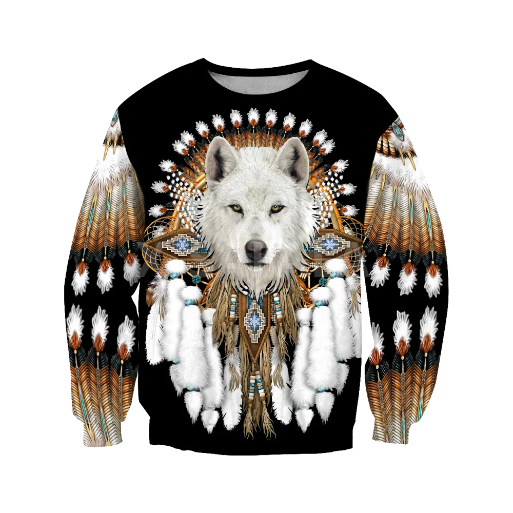 

Wolf Native Indian Culture 3D All Print Size XS-7XL Hoodie Man Women Harajuku Outwear Zipper Pullover Sweatshirt Casual Unisex-2