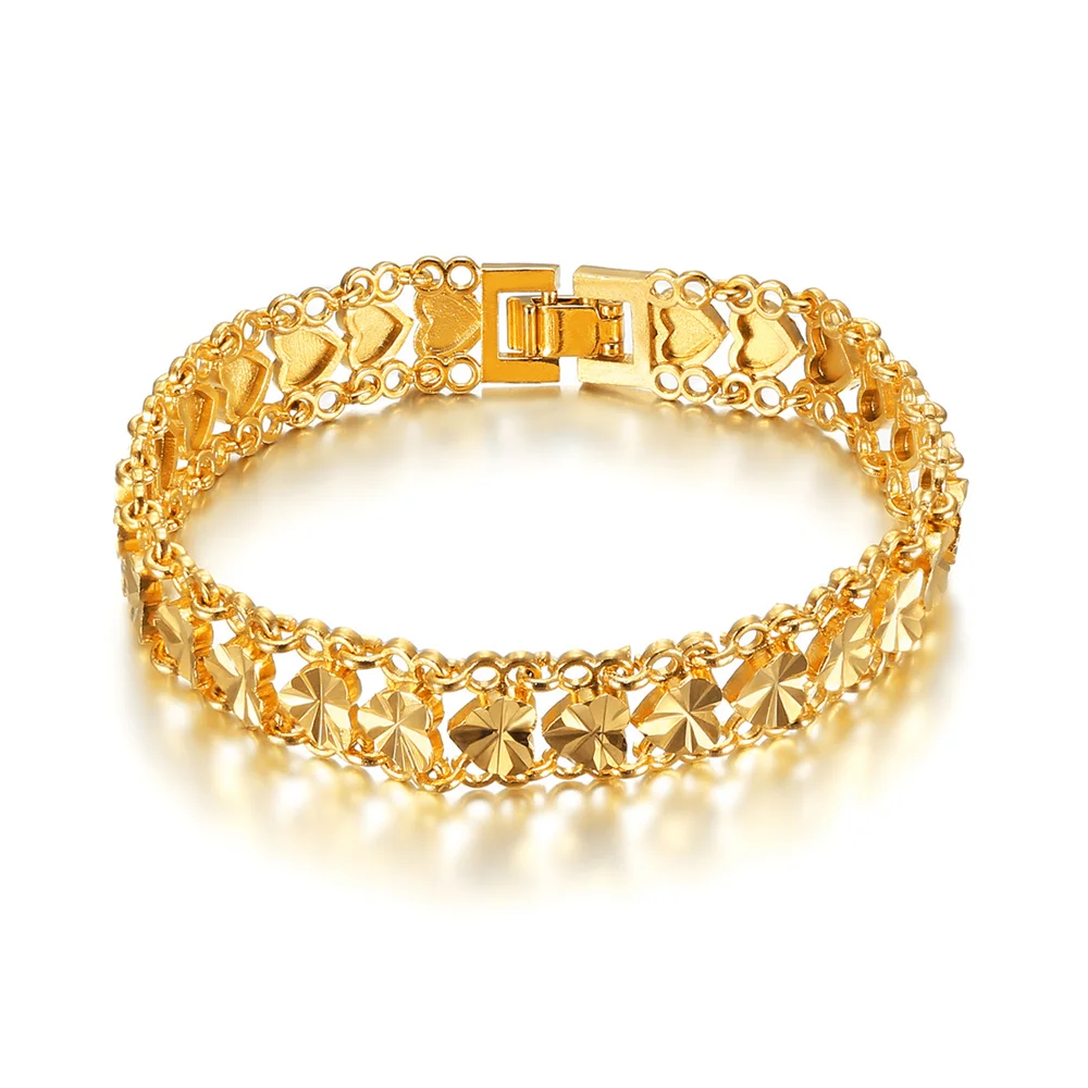 

Chunky Mens Hand Chain Heart Bracelets Male Wholesale Braslet 2021 Gold Color Chain Link Bracelet For Men Women Jewelry