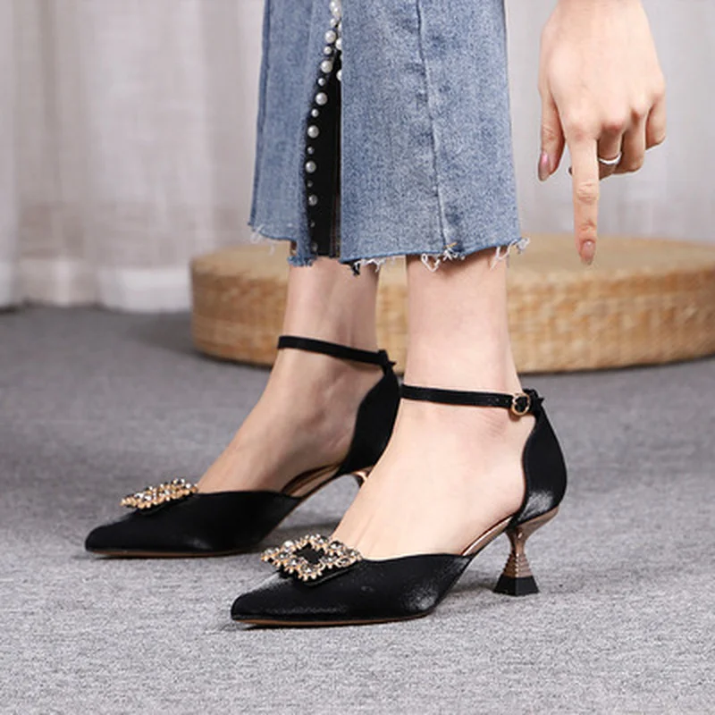 

Women Shoes High Heels Party Shoes for Woman 2021 Black High Heels Sandals Women Kitten Heels Shoes Women