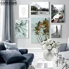 Настенный постер с природным пейзажем, настенная Картина на холсте с принтом озер, гор, скандинавские настенные картины для украшения гостиной