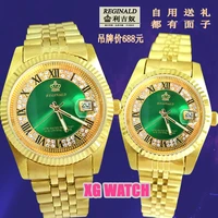 authentic watch lover watchmens gold old stainless steel waterproof lluminous quartz calendar digital clear womens watch gift