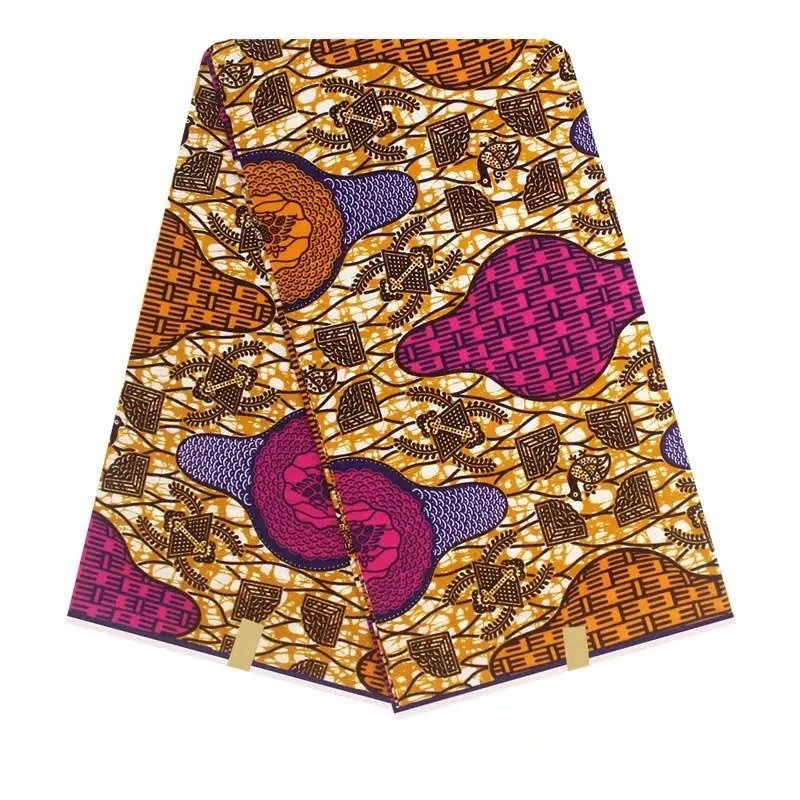 

2019 african wax nigerian pagne block printed in fabric prints soft breathable 100% cotton 6yards/piece new design V-L 719