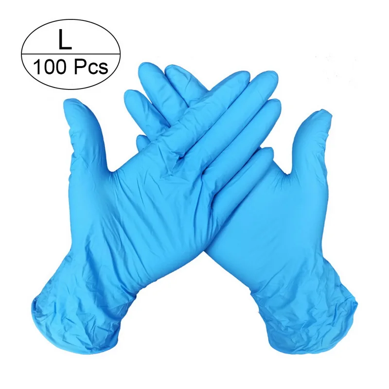 sky blue L 100 шт 3 цвета одноразовые латексные перчатки для мытья посуды/кухни/медицинских/рабочих/резиновых/садовых перчаток универсальные для левой и правой руки - Цвет: sky blue L