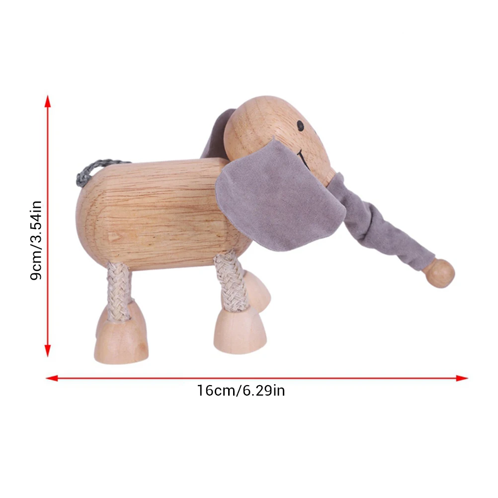 3D Деревянный милый слон строительные блоки декоративная кукла имитация