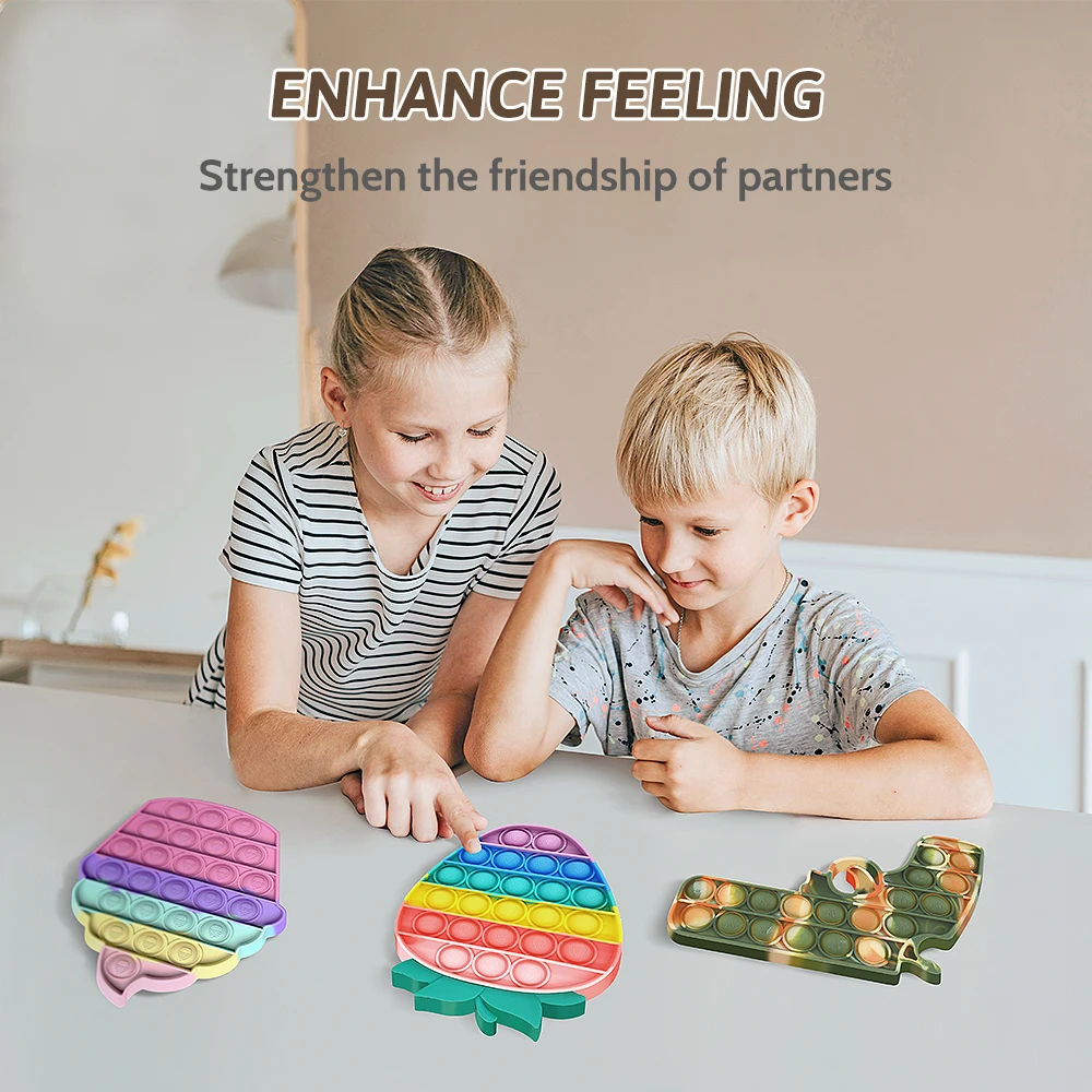 

Fruit Shape Simple Fidget Toy Push Pops Bubble Sensory Stress Sensory Toy Relief Funny Anti-stress Hand Toys for Adult Children