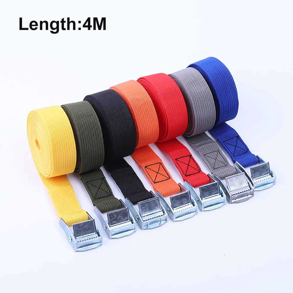 

4M Car Tension Rope Luggage Fixed Strap Cargo Roof Rack Lashing Straps Ratchet Tie Belt With Buckle Stowing Tidying Ratchet Bel