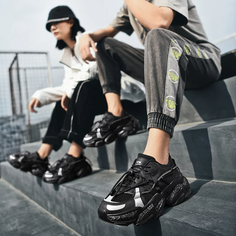 

2021 new fashion trend sports shoes running shoes thick bottomless couple shoes
