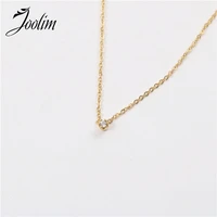 joolim jewelry pvd gold finish symple hand made loose glass pendant necklace stylish stainless steel necklace