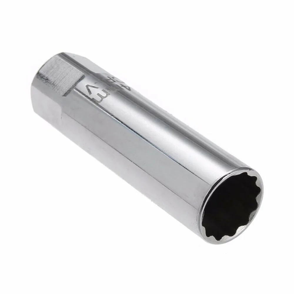 

Silver 14mm Spark Plug Socket Sleeve 12 Point Remover Wrench Tool For BMW Nissan Mercedes M156 Peugeot 207 / 307