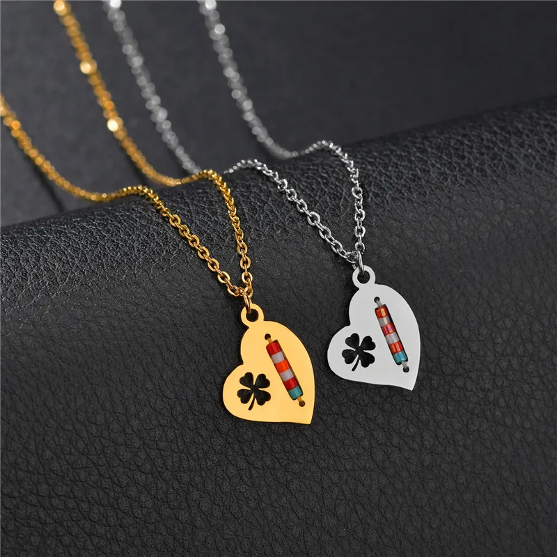 Кулон ELSEMODE Древо жизни рука Фатимы ожерелье из нержавеющей звезды сердце клевер