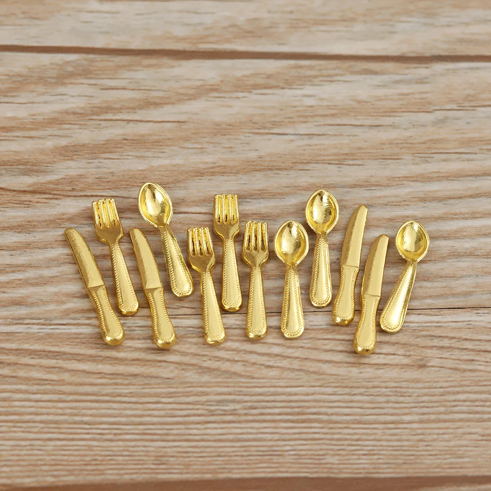 Набор мини столовых приборов 12 шт. игрушка миниатюрная искусственная мебель