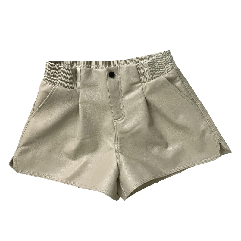 

Pu Leather Women Shorts Wide Leg Solid Casual All Match Female Loose Boot Clothing Top Quality