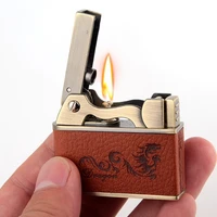leather classic retro boutique gift kerosene lighter smoking accessories gadgets for men briquets et accessoires fumeurs