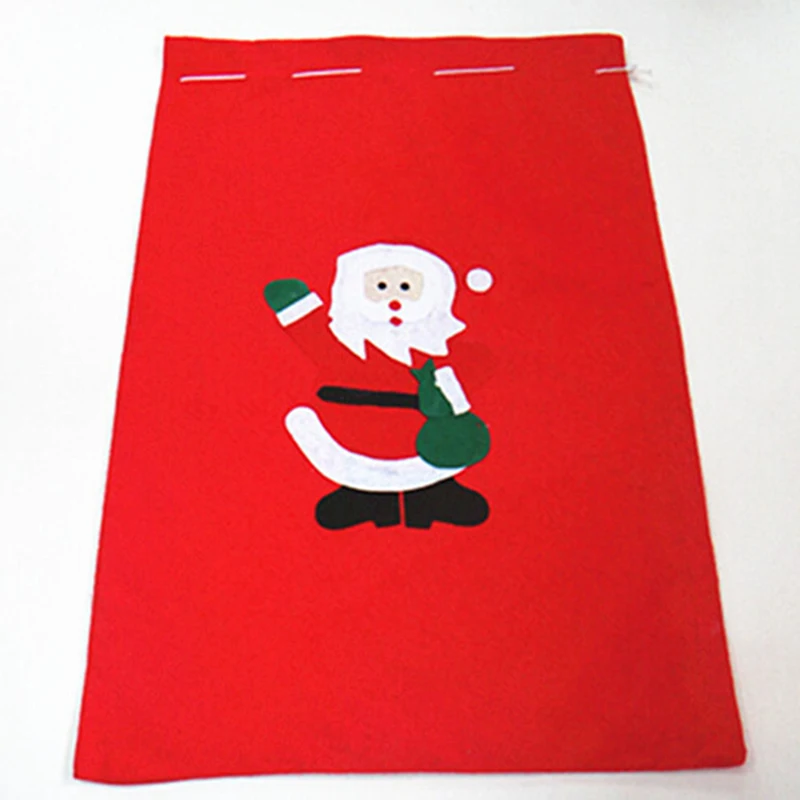 

1pc Christmas Gift Bag Candy Bag Santa/Snowman Backpack Non-woven Bag Hand-made Decals Drawstring Bags Draw String Bags