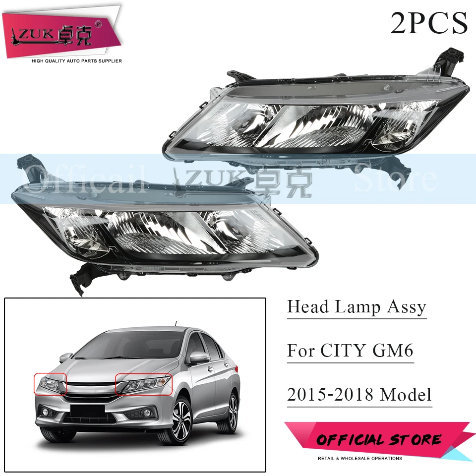 Налобный фонарь для HONDA CITY GM6 2015 2016 2017 2018 33150 T9A H01 33100 2 шт.|Фара авто в сборе| |