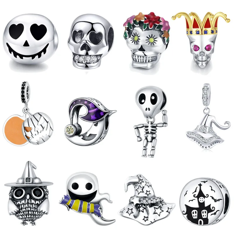 

Halloween combination S925 Sterling Silver Beaded Bracelet DIY beads accessories